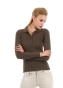 brązowa Polo Safran Pure Longsleeve women , polo długi rękaw damska, b&c