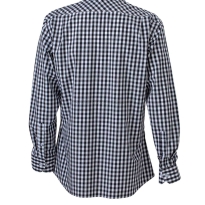 czarno biała Koszula kelnerska MĘSKA w kratę długi rękaw James&Nicholson