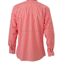 pomarańczowa w kratkę Koszula kelnerska MĘSKA z długim rękawem James&Nicholson