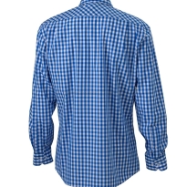 niebiesko biała slim fit 100% bawełna koszula kelnerska w kratkę 