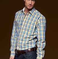 Koszula kelnerska MĘSKA w kratę 100% bawełna JN617