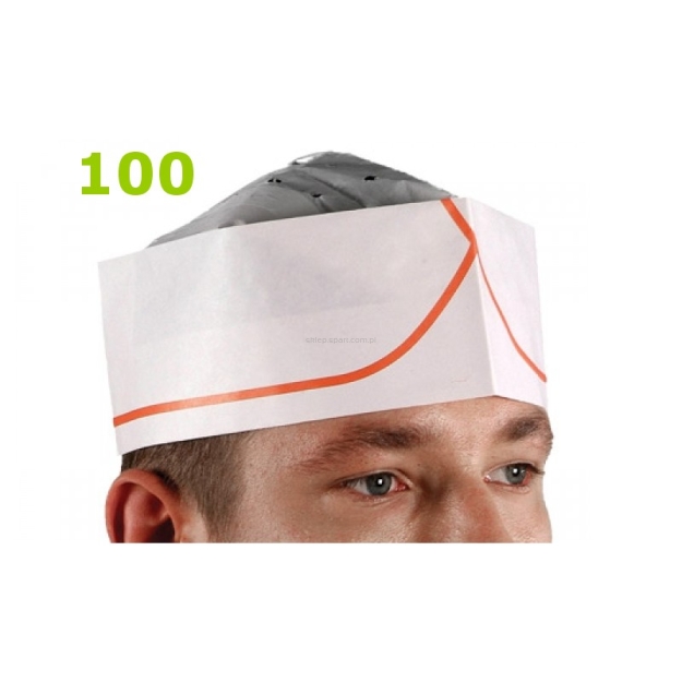 czapka kucharska papierowa furażerka 100 sztuk