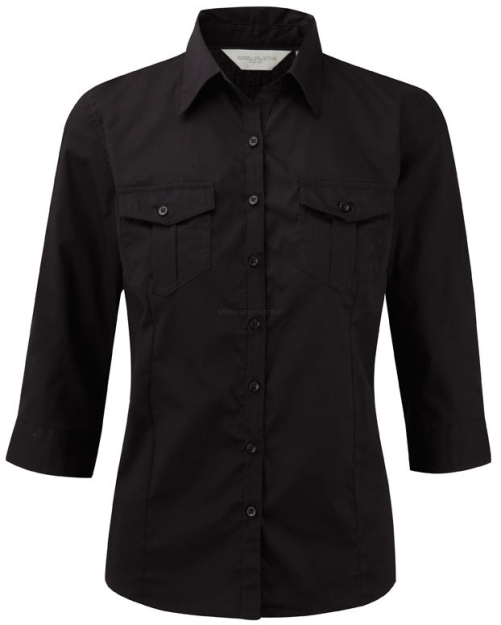 Damska Koszula rękaw 3/4 Russell Z918F czarna