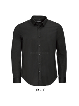 Męska koszula długi rękaw 97% bawełna BLAKE  L01426 czarna, black