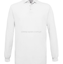 biała, Polo męska - Safran Longsleeve marki B&C