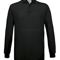 czarna, Polo męska - Safran Longsleeve marki B&C