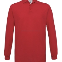 czerwona , Polo męska - Safran Longsleeve marki B&C
