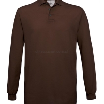 brązowa, Polo męska - Safran Longsleeve marki B&C