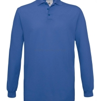 Polo męska - Safran Longsleeve marki B&C, niebieska royal