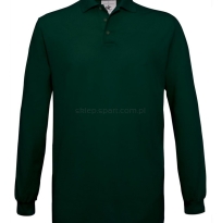 zielona, Polo męska - Safran Longsleeve marki B&C