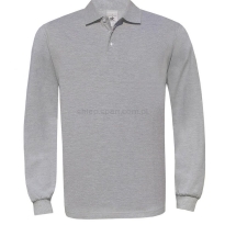 szara, grafitowa, Polo męska - Safran Longsleeve marki B&C