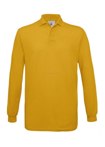 złota, żółta, Polo męska - Safran Longsleeve marki B&C