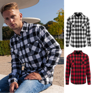Koszula flanelowa w kratę 100% bawełna BY031