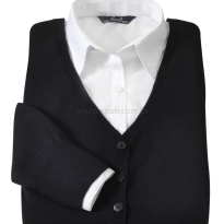 sweter kardigan czarny, do restauracji, dla kelnerek, rozpinany, dla obsługi, z długim rekawem