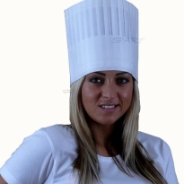 Czapka kucharska papierowa 20cm 10 szt. - 2