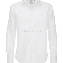 biała slim koszula kelnerska męska 97% bawełna 3% elastan B&C premium poplin P21