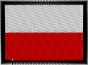 Haftowana flaga Polski z czarnym obszyciem