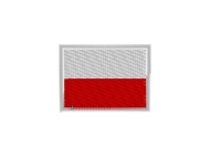 Haftowana flaga polski na stójkę bluzy kucharskiej, kołnierzyk