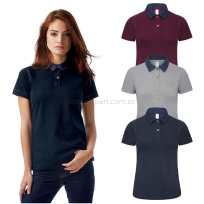 Koszulka polo denim B&C damska bordowa granatowa lub szara