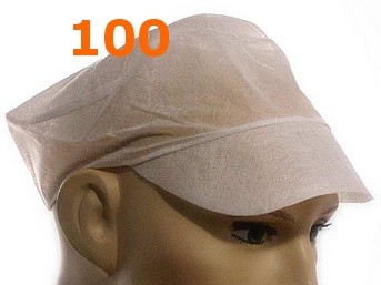 Czapka jednorazowa z włókniny z daszkiem - 100 szt.