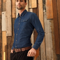 koszula, bawełniana, dzinsowa, niebieska 