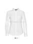 Damska koszula z długim rękawem 97% bawełna BLAKE L01427 biała white easycare, 100% bawełna do recepcji, dla kelnerek