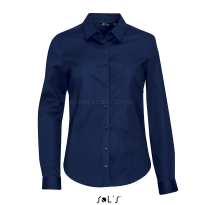 Damska koszula z długim rękawem 97% bawełna BLAKE L01427 ciemny niebieski, granatowa stretch