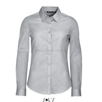 Damska koszula długi rękaw 97% bawełna BLAKE L01427 srebrny, szary jasny, perłowy, popielaty kelner