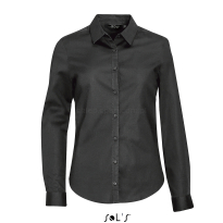 Damska koszula długi rękaw 97% bawełna BLAKE L01427 ciemny szary, tytanowy