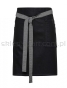zapaska 'Division' Waxed Look Denim Bib Apron, czarna zapaska kelnerska, jeansowa