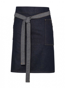zapaska blue denim, Division Waxed Look Denim Bib Apron, pr135, pw135