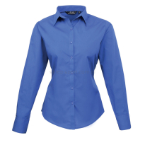 niebieska rozal blue Damska Koszula kelnerska z Długim Rękawem Poplin Premier PR300