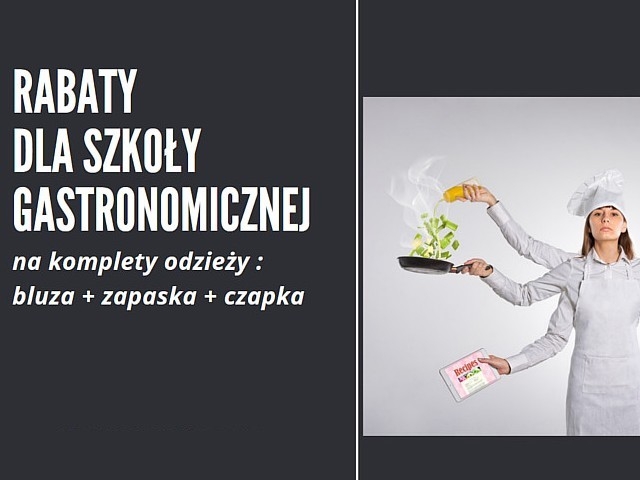 Promocje na odzież gastronomiczną dla szkół