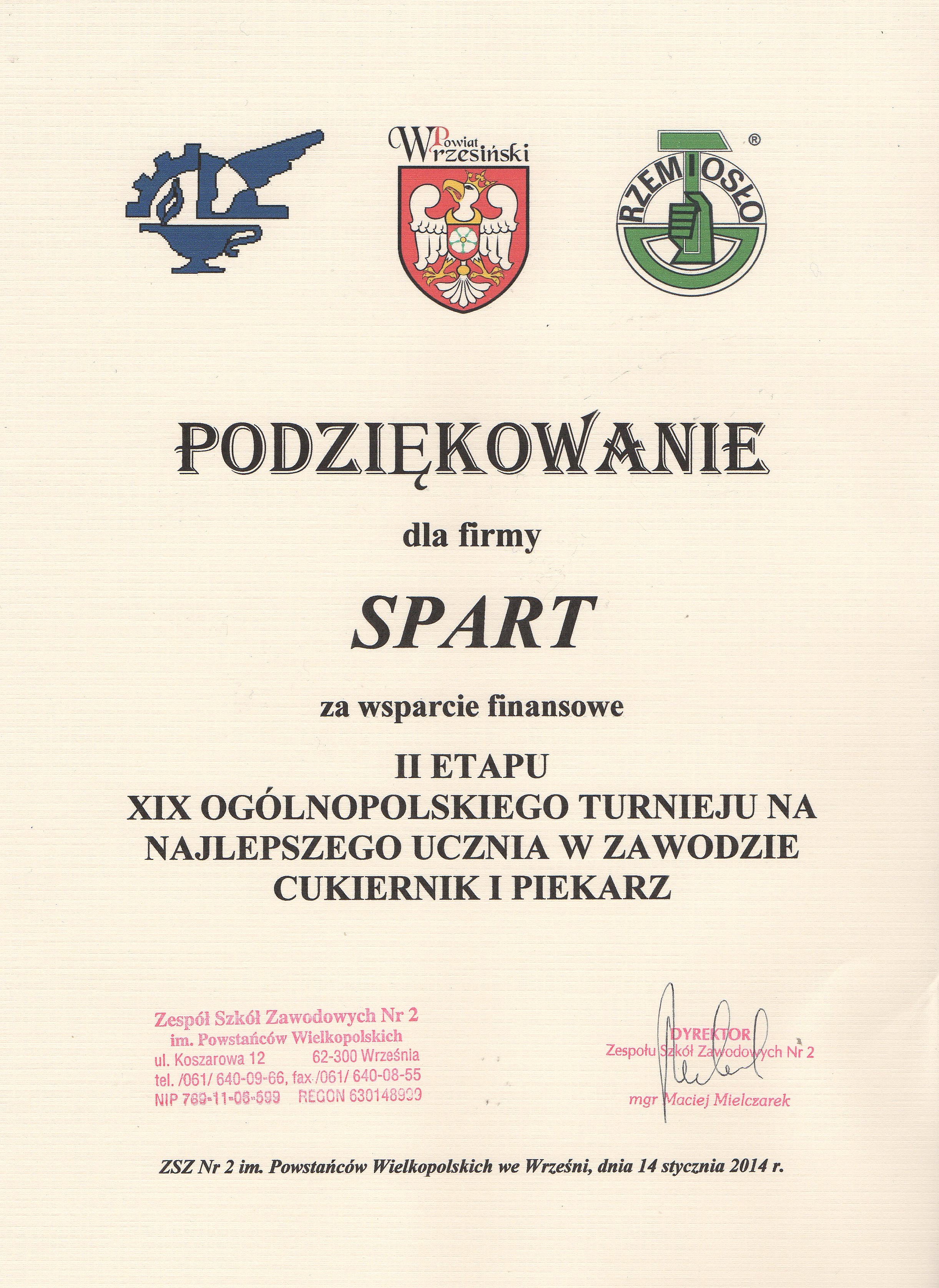 sponsoring uczniów w zawodzie piekarz i cukiernik